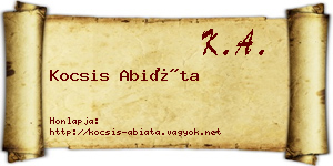 Kocsis Abiáta névjegykártya